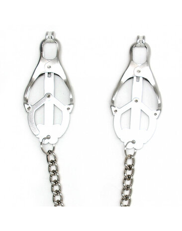 Rimba Bondage Play Rimba breast clamps with chain | Sensual silver shine from metal