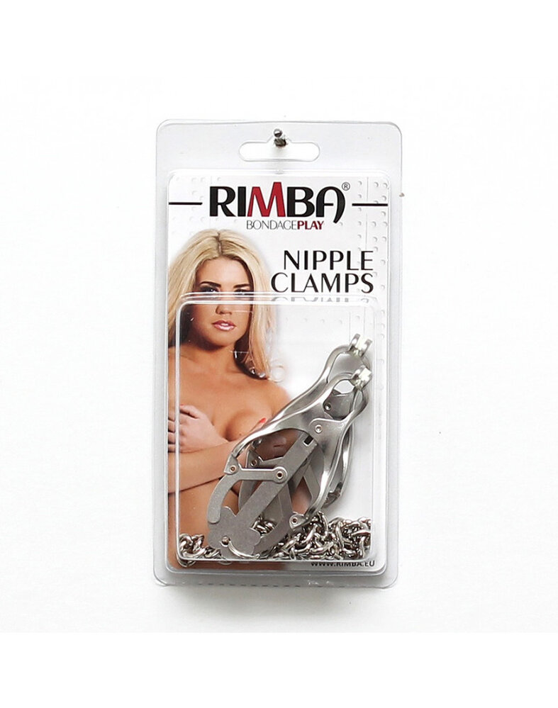 Rimba Bondage Play Rimba breast clamps with chain | Sensual silver shine from metal