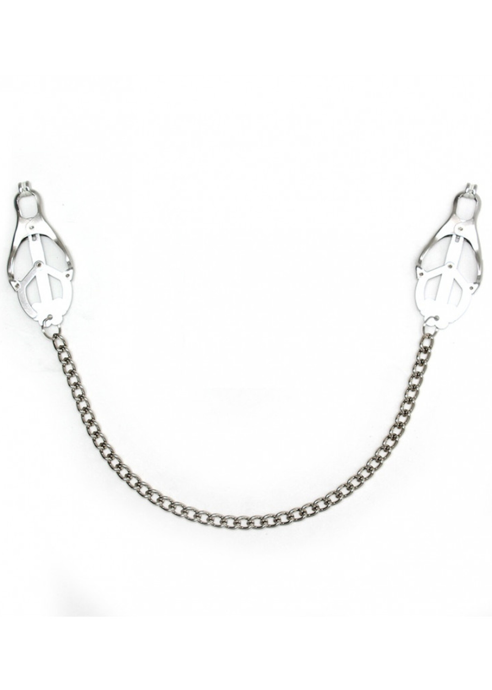 Rimba Bondage Play Borstklemmen met ketting | Sensuele zilverkleurige metaalglans