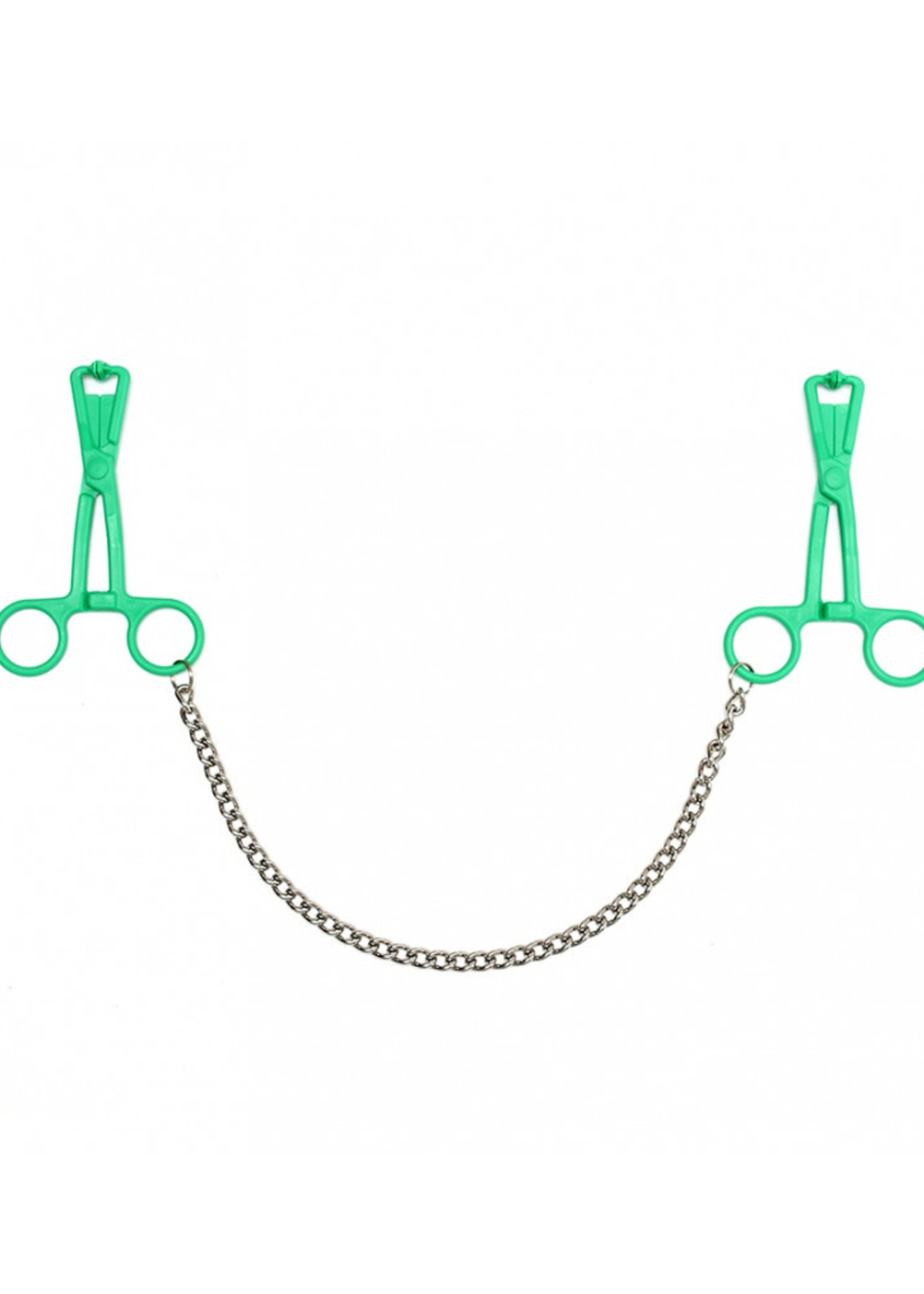 Rimba Bondage Play Borstklemmen met ketting | Groen & Verleidelijk Sensueel