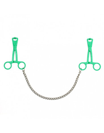 Rimba Bondage Play Pinces de poitrine Rimba avec chaîne | Vert et tentant et sensuel Rimba Bondage Play Pinces de poitrine Rimba avec chaîne | Vert et tentant et sensuel