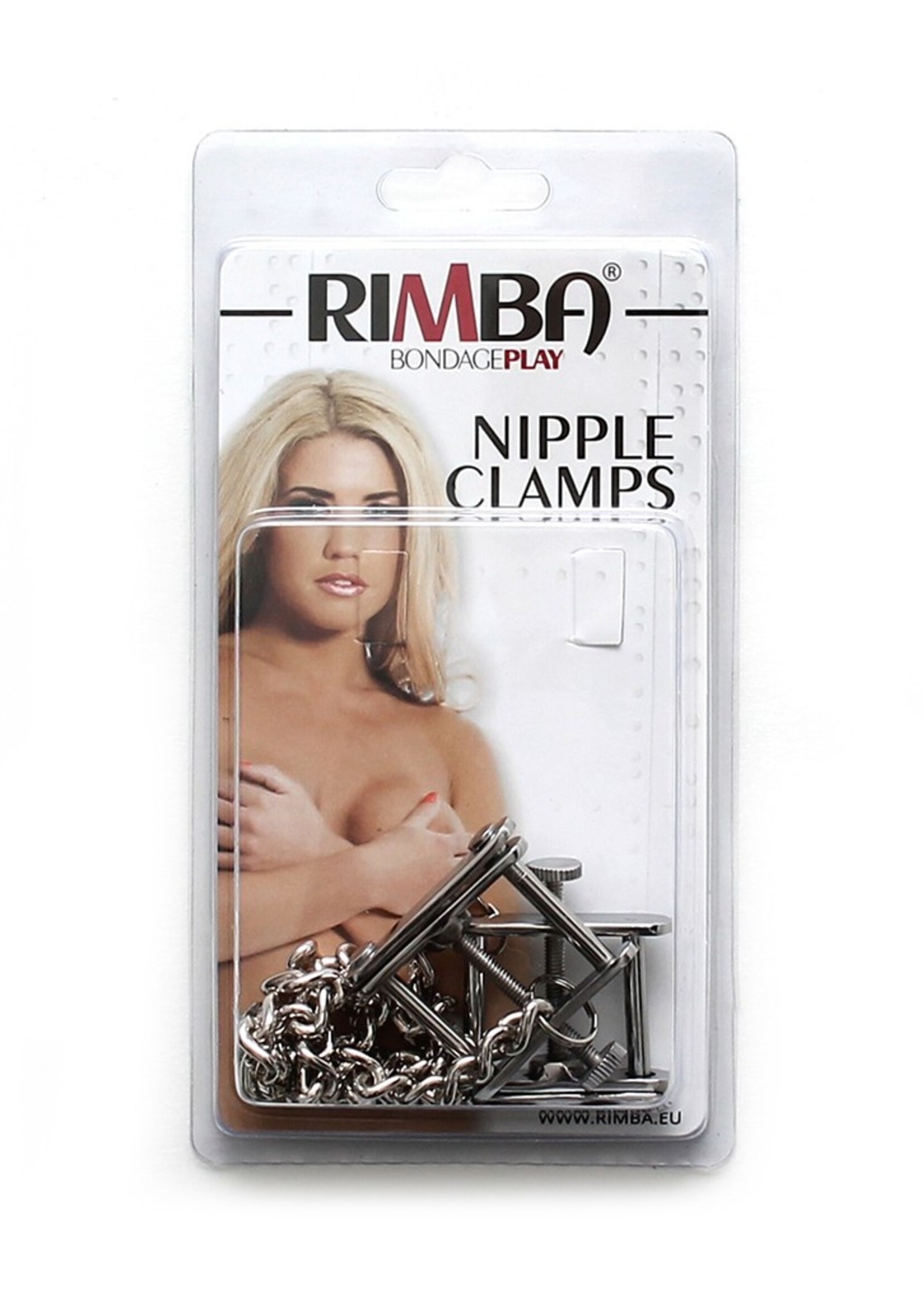 Rimba Bondage Play Pinces à seins avec chaîne – Ajustables | Argent brillant & sensuel