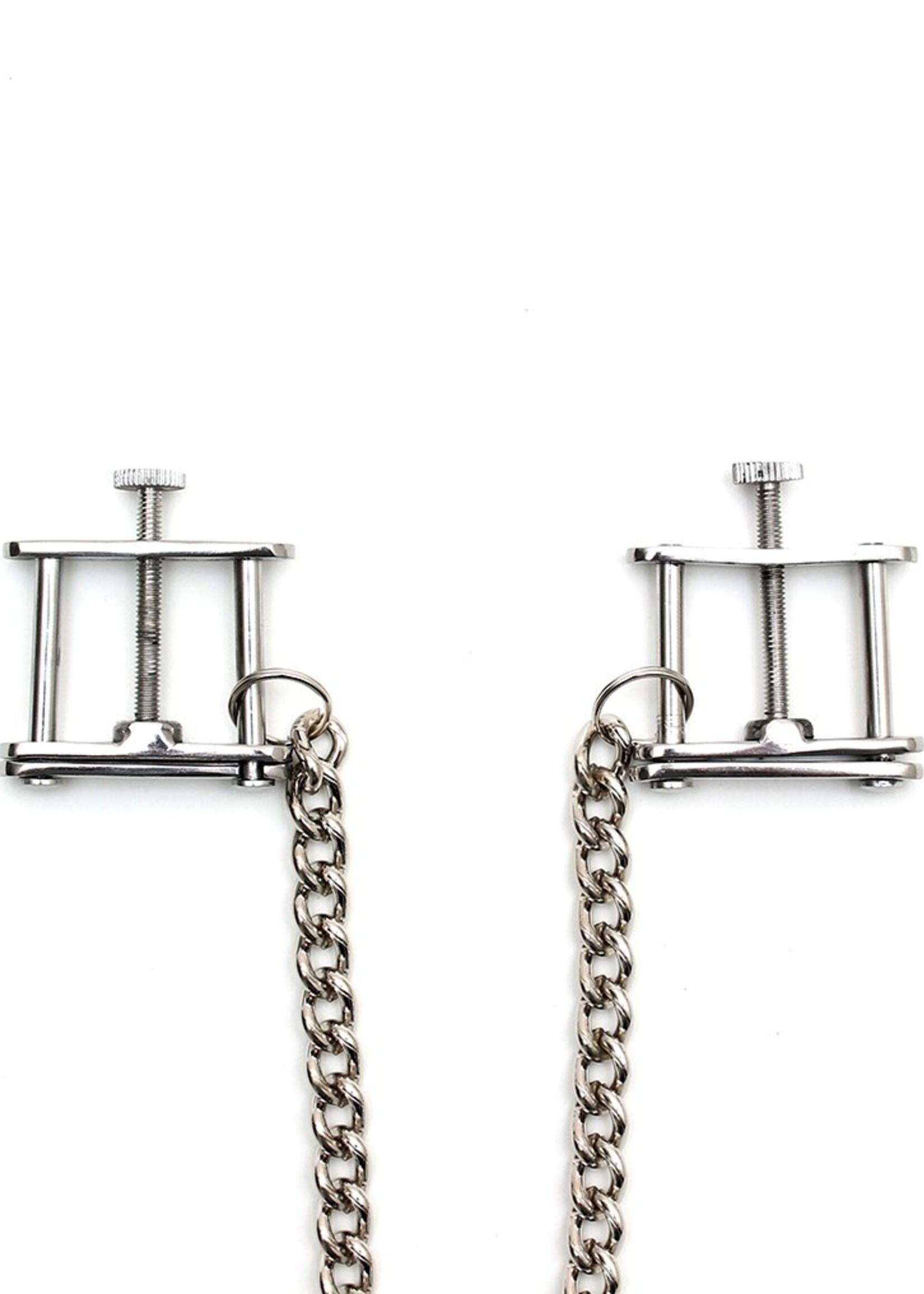 Rimba Bondage Play Borstklemmen met ketting – Verstelbaar | Glanzend zilver & sensueel
