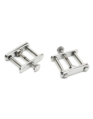 Rimba Bondage Play Pinces de poitrine réglables en métal | Silver Thrill - Par paire