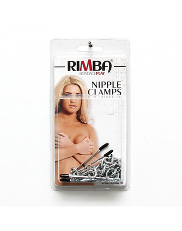 Rimba Bondage Play Borstklemmen met ketting | Verstelbaar & sensueel in zilver
