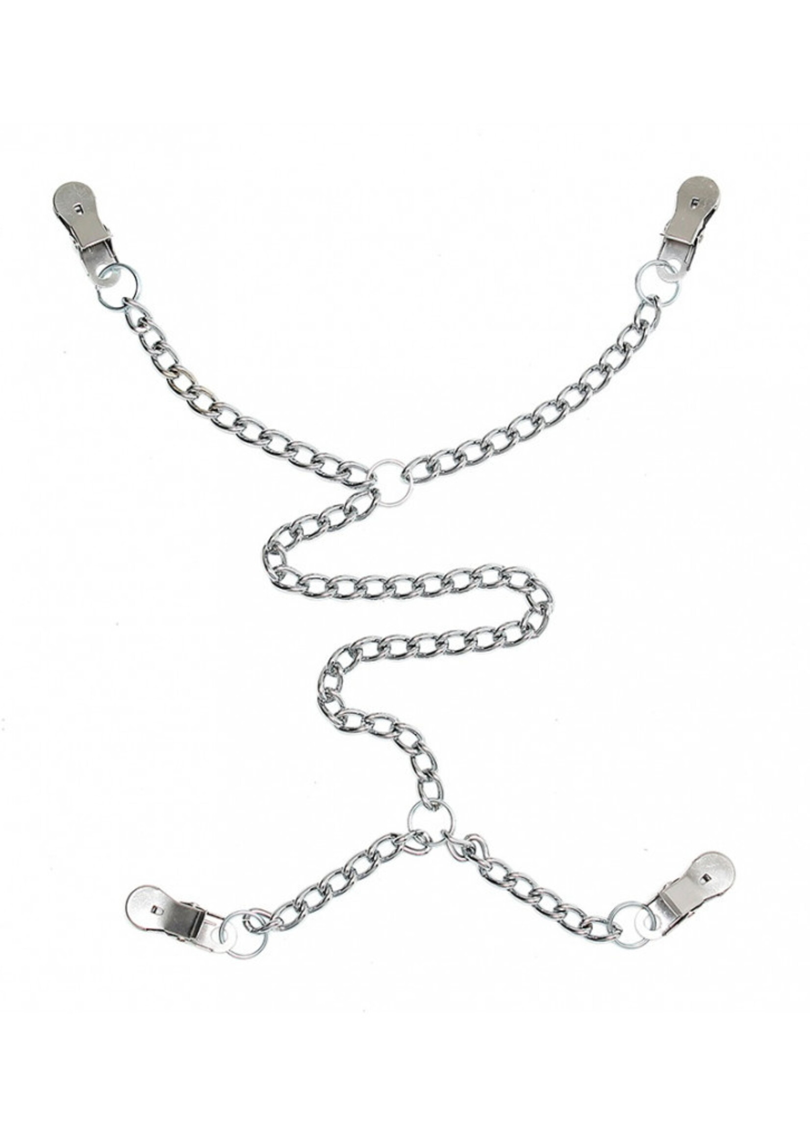 Rimba Bondage Play Tepel- en schaamlippenklemmen | Met zilveren ketting