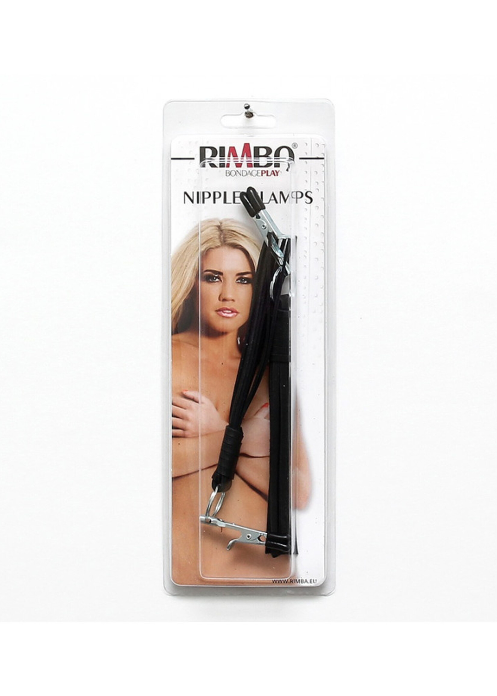 Rimba Bondage Play Pinces de poitrine Rimba avec mini fouet en cuir – stimulation et contrôle sensuels | Noir