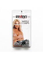 Rimba Bondage Play Tepelklemmen met ketting franjes (per paar)