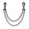 Rimba Bondage Play Brustklammern aus Kunststoff mit doppelter Kette – Schwarz