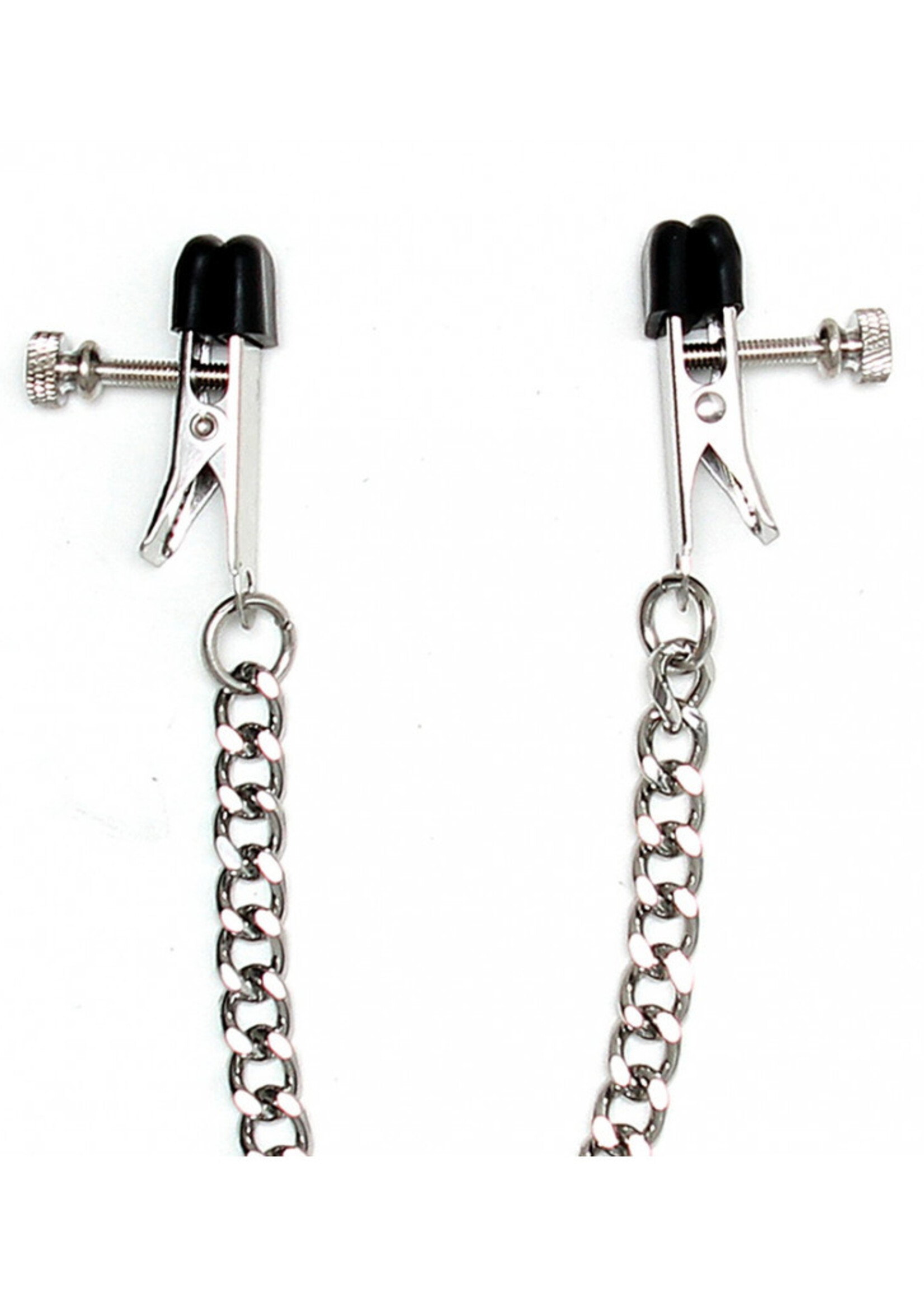 Rimba Bondage Play Borstklemmen met ketting – Verstelbaar | Zilver & Zwart