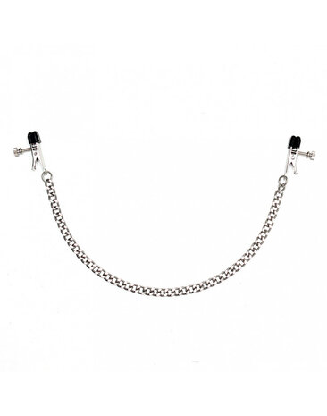 Rimba Bondage Play Rimba Breast Clips with Chain – Adjustable | Silver & Black