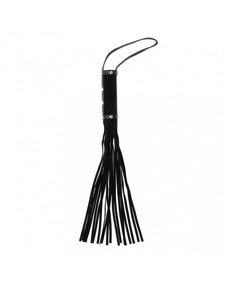 Rimba Bondage Play Rimba whip made of split velor - 50 cm, 19 strands, black