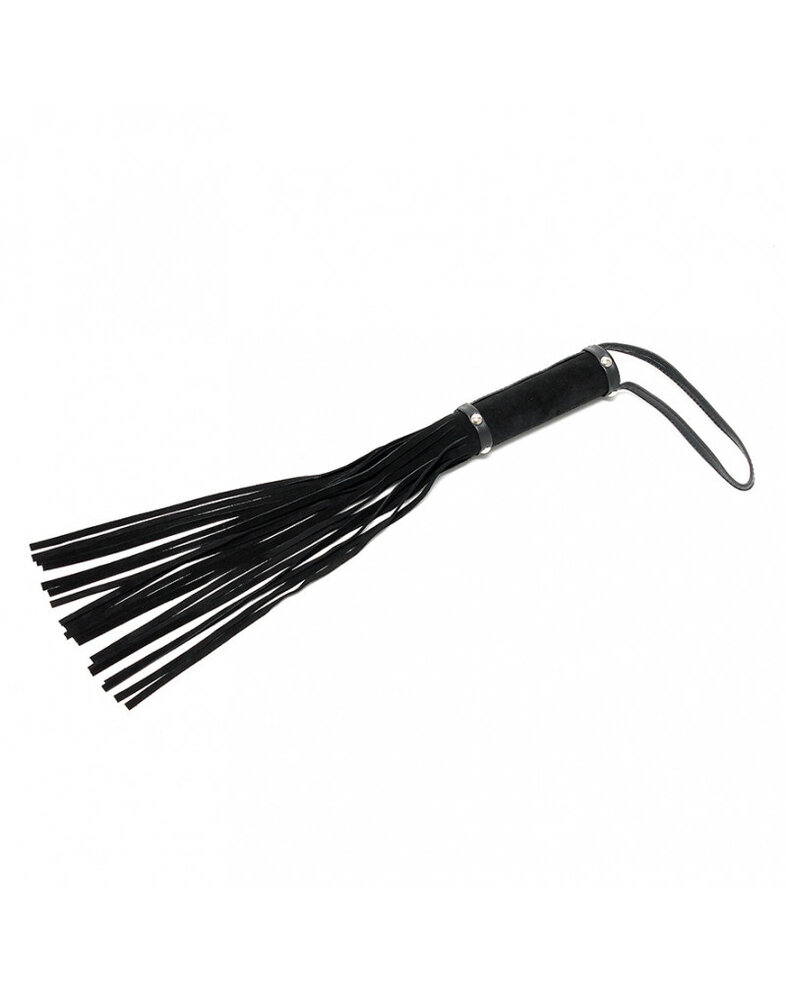 Rimba Bondage Play Rimba whip made of split velor - 50 cm, 19 strands, black