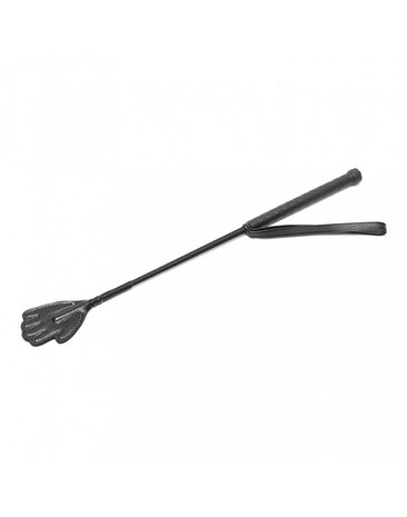 Rimba Bondage Play Lederpeitsche mit Hand | 48 cm, Schwarz