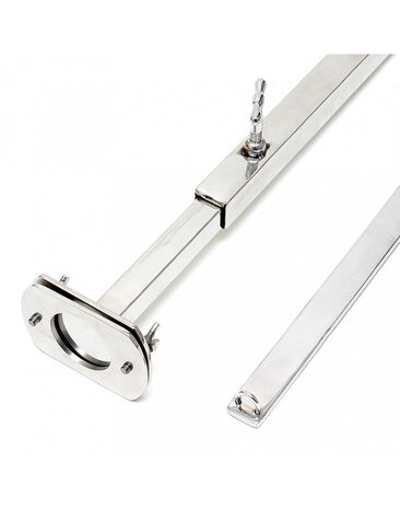 Rimba Bondage Play Spreizstange aus Metall – Verstellbar, 60 cm breit, mit Dildo-Ring - ohne Dildo