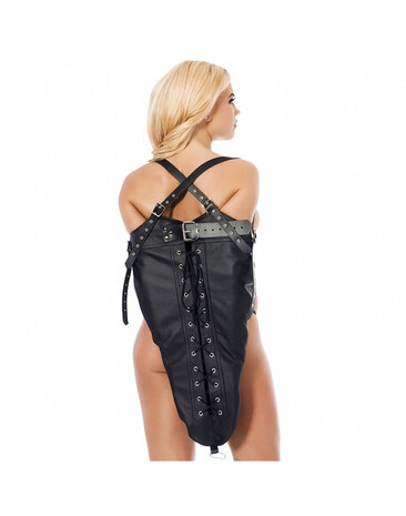 Rimba Bondage Play Camisole de force à bras en cuir Rimba – Noir | Ajustable avec laçage et bretelles Rimba Bondage Play Camisole de force à bras en cuir Rimba – Noir | Ajustable avec laçage et bretelles