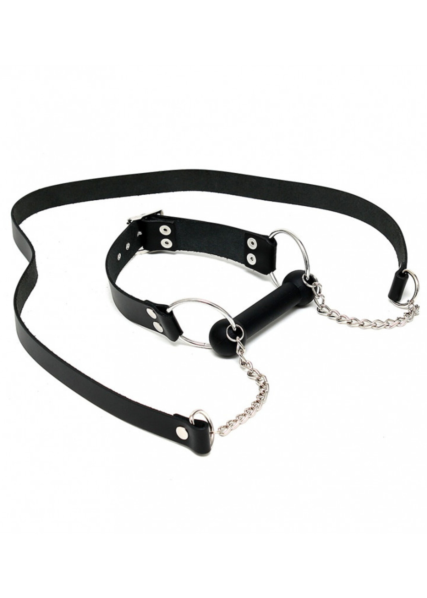 Rimba Bondage Play Paardenmondknevel met teugels – leer & siliconen | Verstelbaar & stijlvol