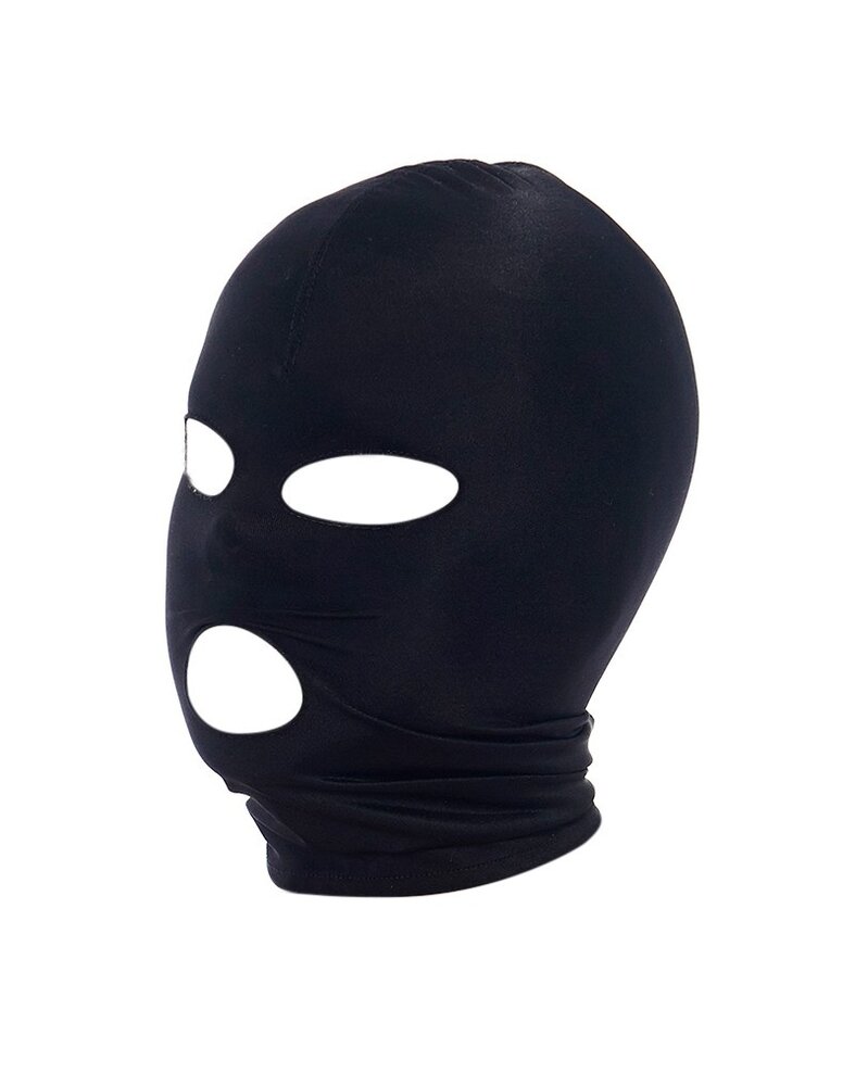 Rimba Bondage Play Masque extensible Rimba – Noir | Avec ouverture des yeux et de la bouche