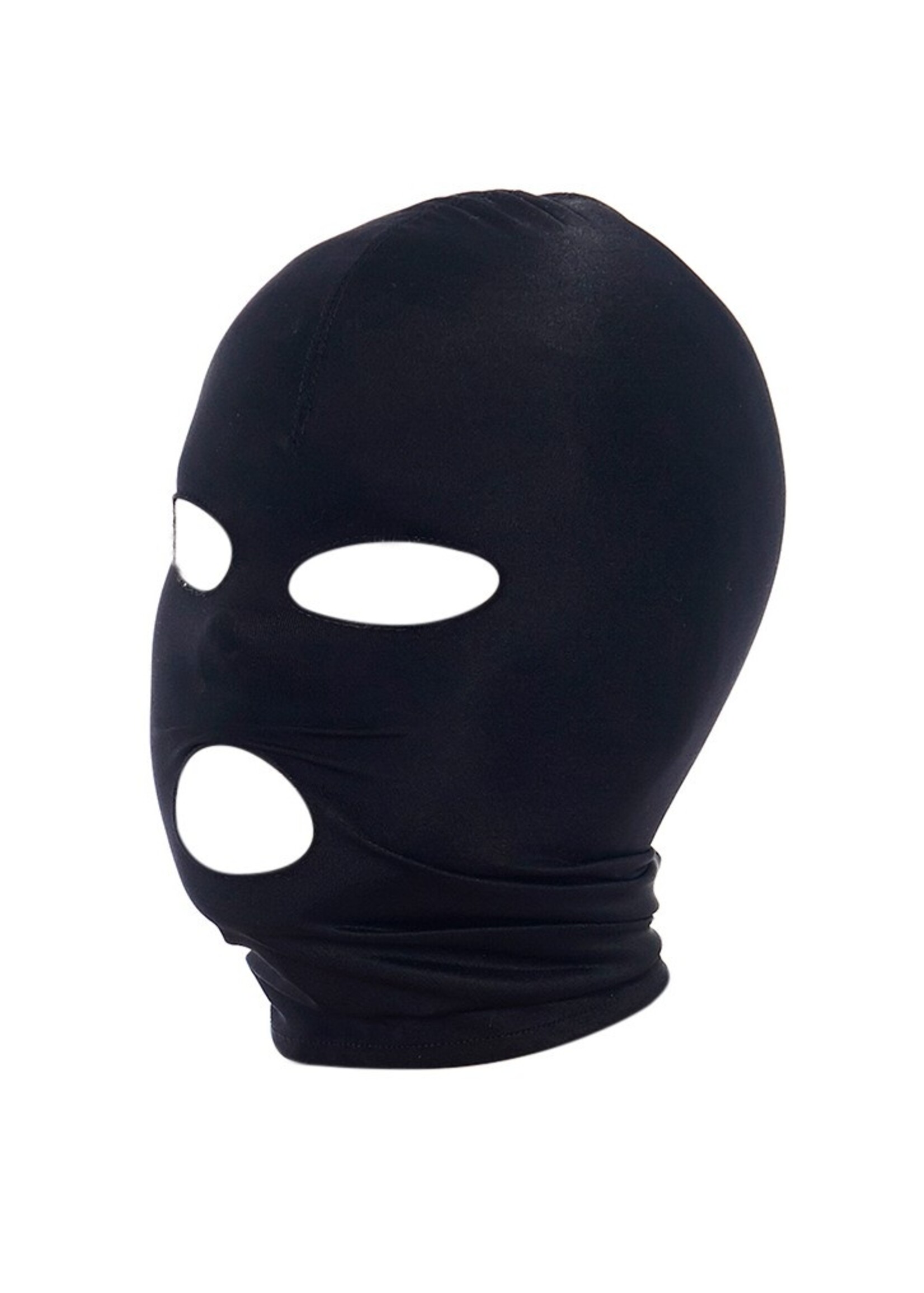 Rimba Bondage Play Rekbaar hoofdmasker – Zwart | Met openingen voor ogen en mond