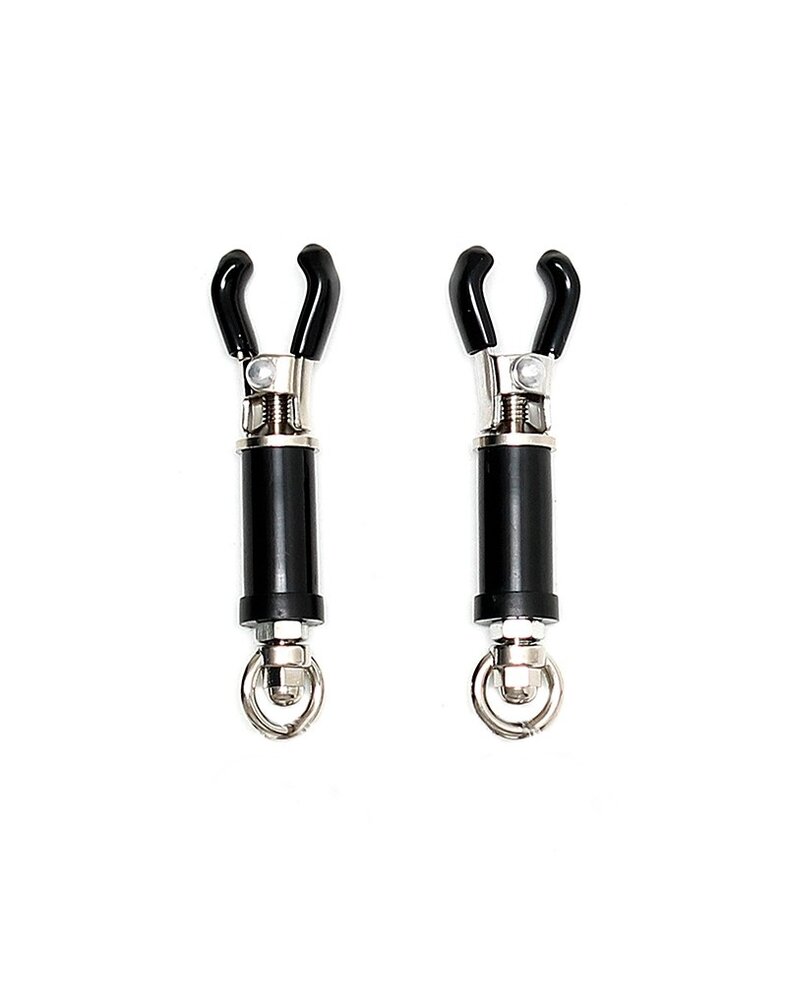 Rimba Bondage Play Pinces à poitrine Rimba – Argent et noir | Comédie intense pour deux Rimba Bondage Play Pinces à poitrine Rimba – Argent et noir | Comédie intense pour deux