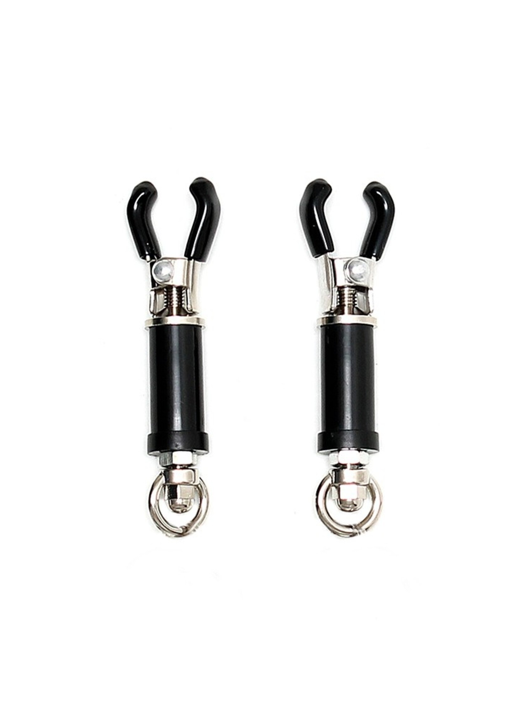 Rimba Bondage Play Pinces à poitrine Rimba – Argent et noir | Comédie intense pour deux