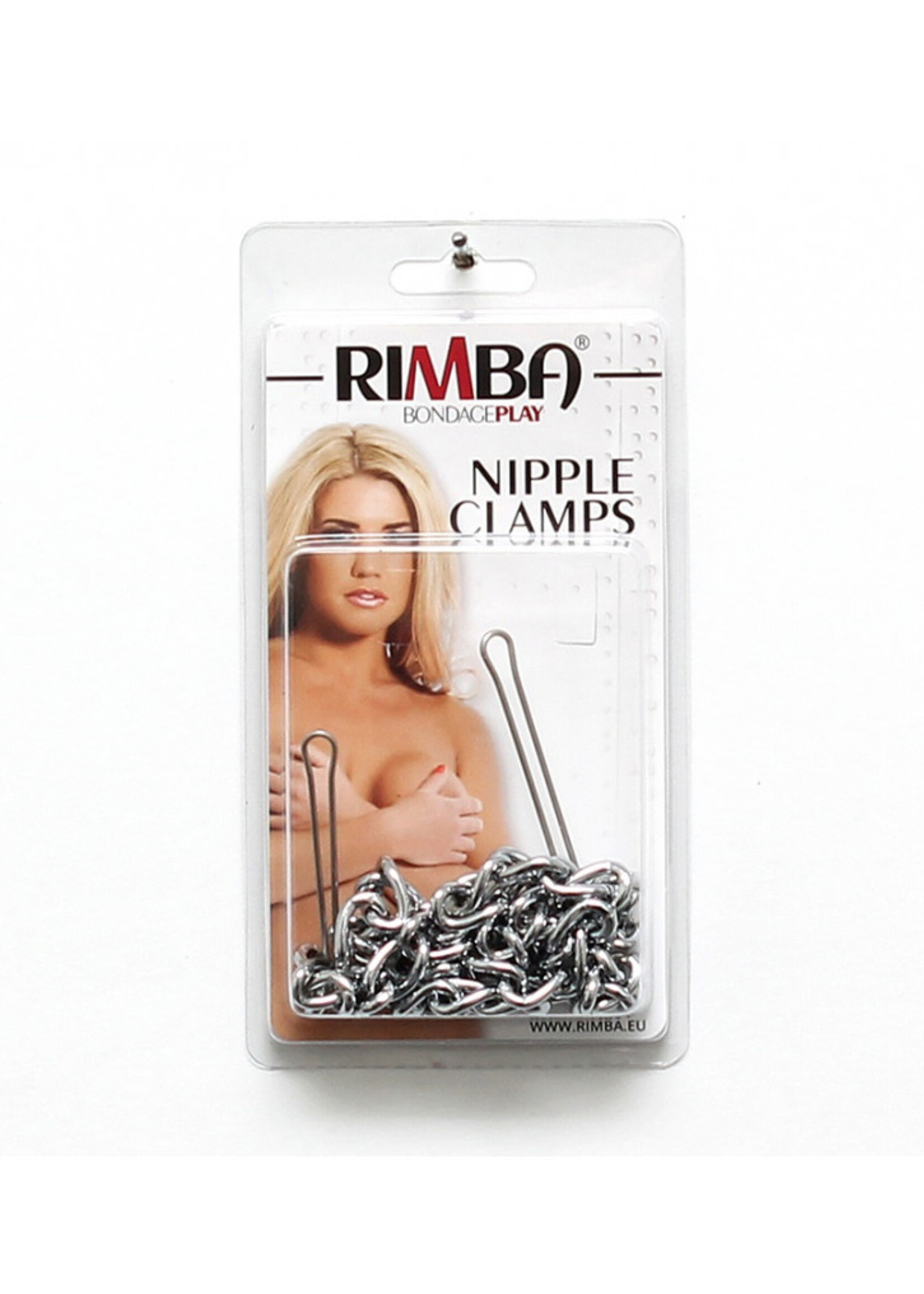 Rimba Bondage Play Brustklammern – Mit doppelter Kette in Silber