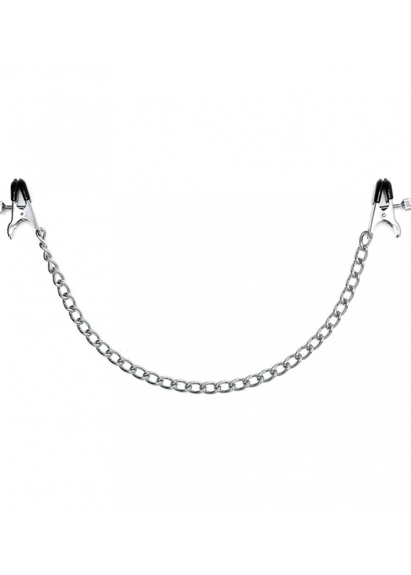 Rimba Bondage Play Pinces de poitrine réglables Rimba avec chaîne | Moyen et Grand