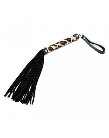 Rimba Bondage Play Leopard Mini Flogger en cuir - 38 brins | Sauvage & Sensuel