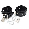 Rimba Bondage Play Menottes en cuir Rimba avec serrure et mousqueton | Ajustable, noir Rimba Bondage Play Menottes en cuir Rimba avec serrure et mousqueton | Ajustable, noir