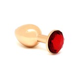 Rimba Bondage Play GOUDEN Buttplug KLEIN met kristal (unisex)