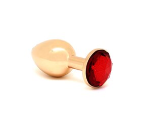 Rimba Bondage Play GOUDEN Buttplug KLEIN met kristal (unisex)