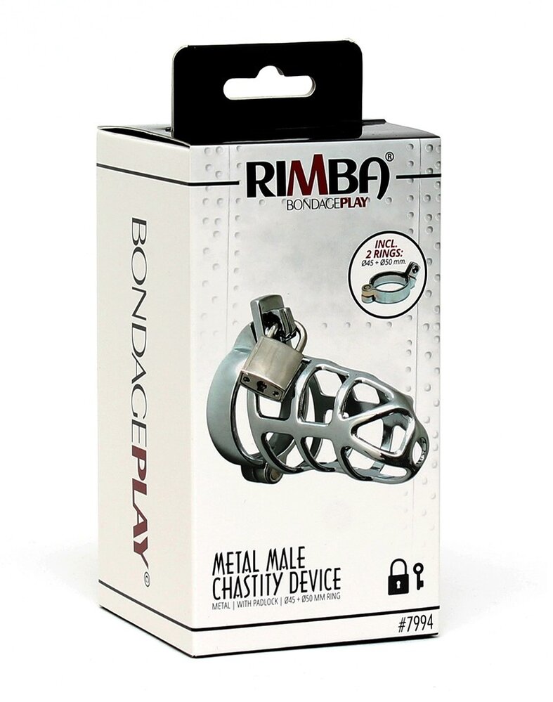 Rimba Bondage Play Rimba Metal Chastity Cage - 7cm | With lock & rings