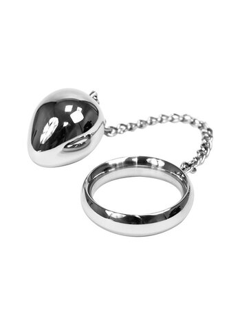 Rimba Bondage Play Donut Ring mit Anal Egg – 430g aus Edelstahl | Silber Rimba Bondage Play Donut Ring mit Anal Egg – 430g aus Edelstahl | Silber