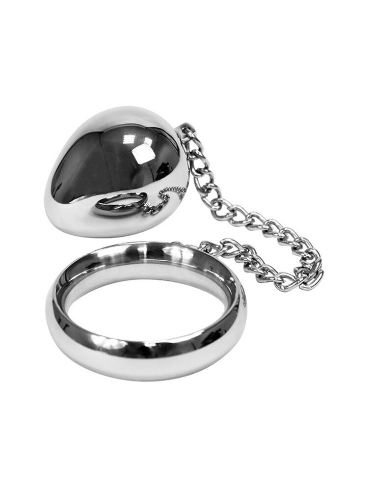 Rimba Bondage Play Donutring met anaal ei – 430 g roestvrij staal | Zilver Rimba Bondage Play Donutring met anaal ei – 430 g roestvrij staal | Zilver