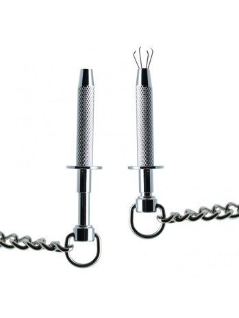Rimba Bondage Play Pinces à seins Rimba avec chaîne – Argent, 8 cm | Sensualité sado-maso Rimba Bondage Play Pinces à seins Rimba avec chaîne – Argent, 8 cm | Sensualité sado-maso
