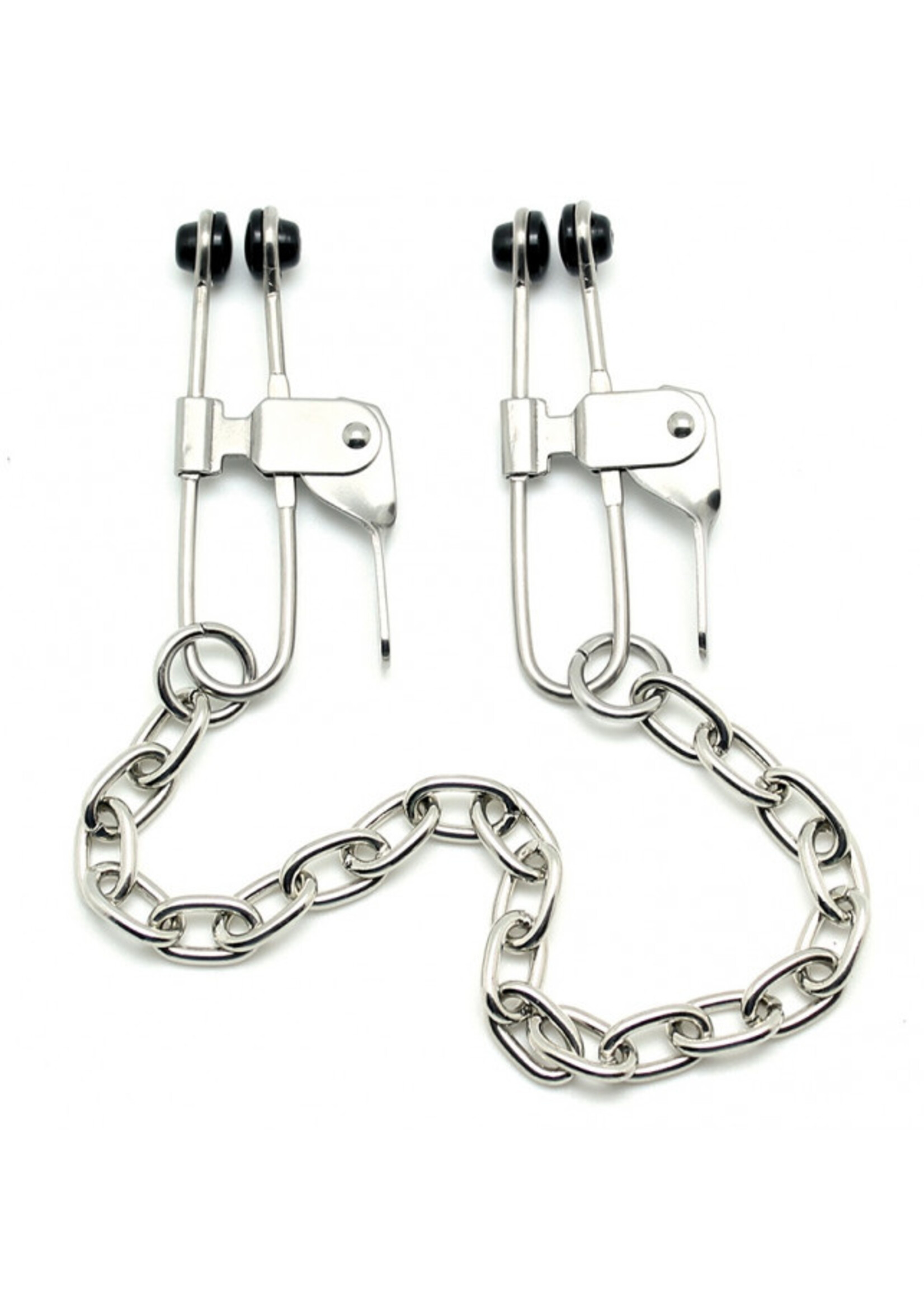 Rimba Bondage Play Brustklammern mit Ketten – Verstellbar & Intensiv | Silber