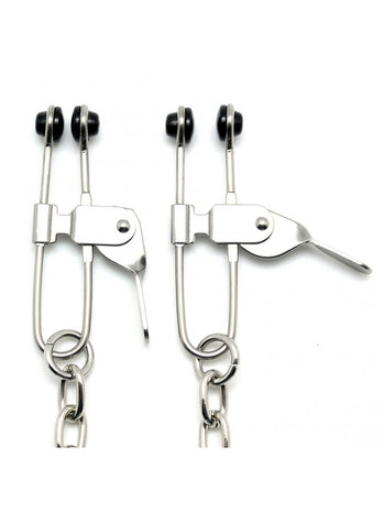 Rimba Bondage Play Rimba Breast Clips with Chains – Adjustable & Intensive | Silver Rimba Bondage Play Rimba Breast Clips with Chains – Adjustable & Intensive | Silver