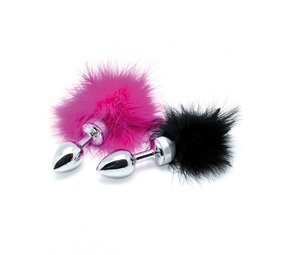 Rimba Bondage Play Buttplug KLEIN met roze veer (unisex)
