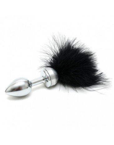 Rimba Bondage Play Rimba Metal Feather Butt Plug – Small, Black or Pink