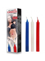 Rimba Bondage Play Rimba Bondage Play - Hot Wax SM Kaarsen (3 stuks) - Blauw, Wit & Rood