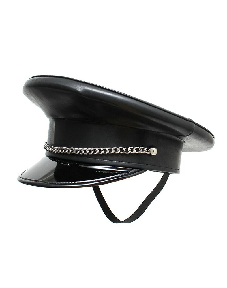 Rimba Bondage Play Polizei-Mütze – PU-Leder | Kinky Accessoire in 2 Größen