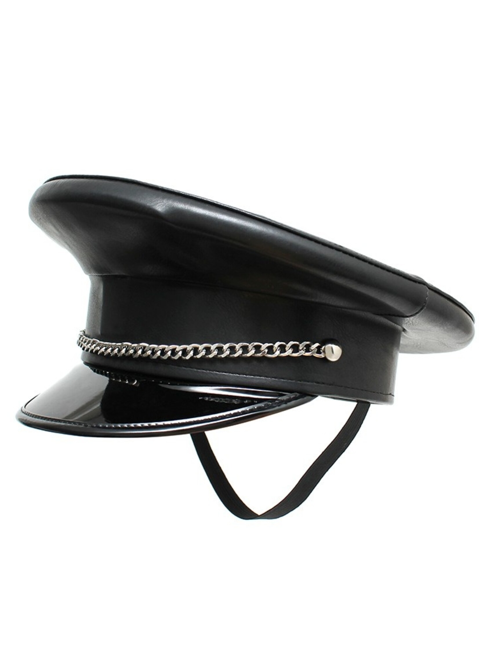 Rimba Bondage Play Chapeau de police Rimba - Cuir PU | Accessoire coquin en 2 tailles