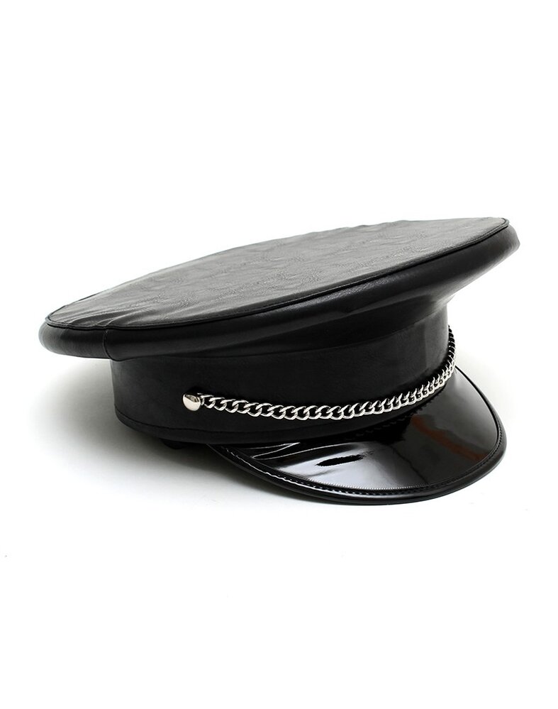 Rimba Bondage Play Polizei-Mütze – PU-Leder | Kinky Accessoire in 2 Größen