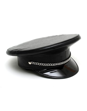 Rimba Bondage Play Polizei-Mütze – PU-Leder | Kinky Accessoire in 2 Größen