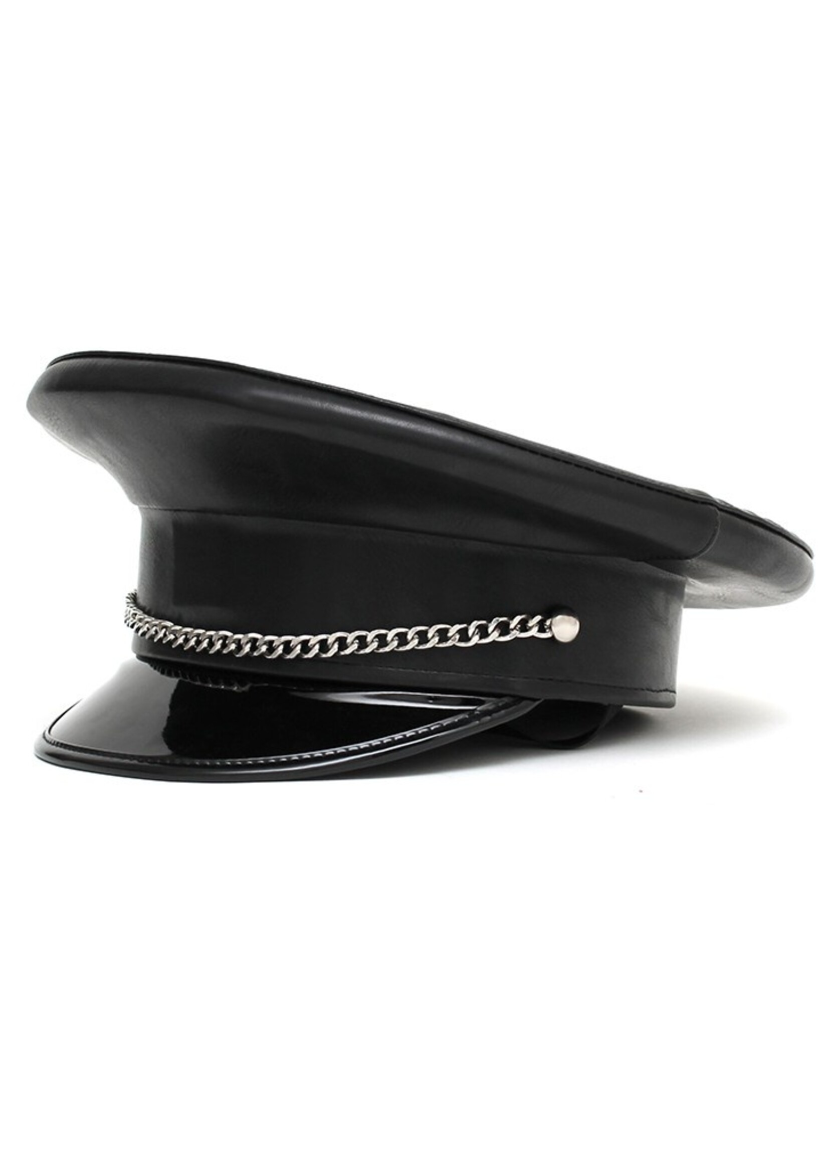 Rimba Bondage Play Chapeau de police Rimba - Cuir PU | Accessoire coquin en 2 tailles