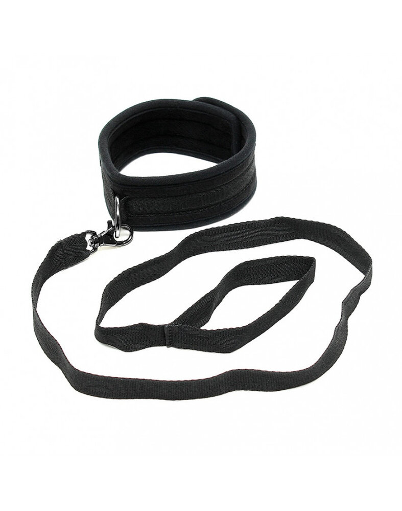 Rimba Bondage Play Zachte bondagehalsband met riem – Verstelbaar en comfortabel