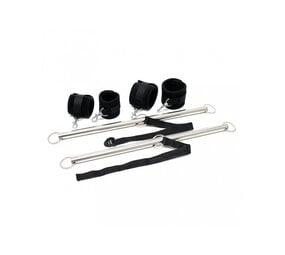 Rimba Bondage Play Dubbele spreidstang met zachte boeien