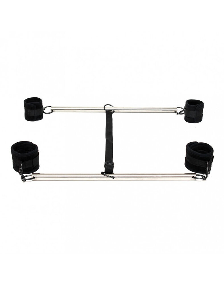 Rimba Bondage Play Double Spreader Bar mit Handfessel– Verstellbar & Verführerisch Rimba Bondage Play Double Spreader Bar mit Handfessel– Verstellbar & Verführerisch