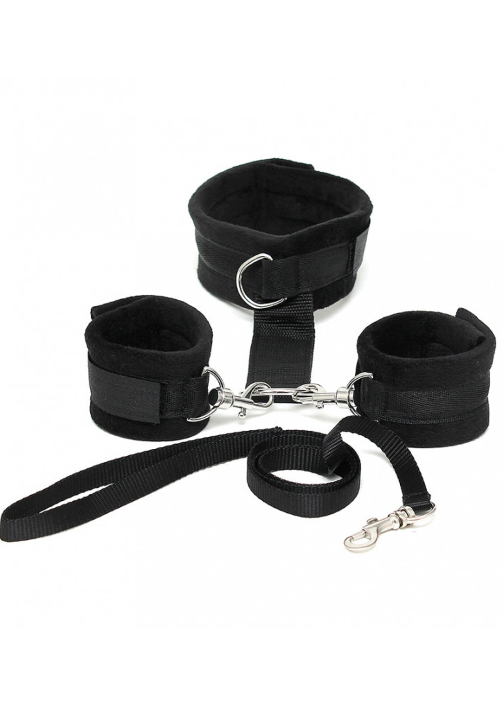 Rimba Bondage Play Zachte bondagehalsband met handboeien