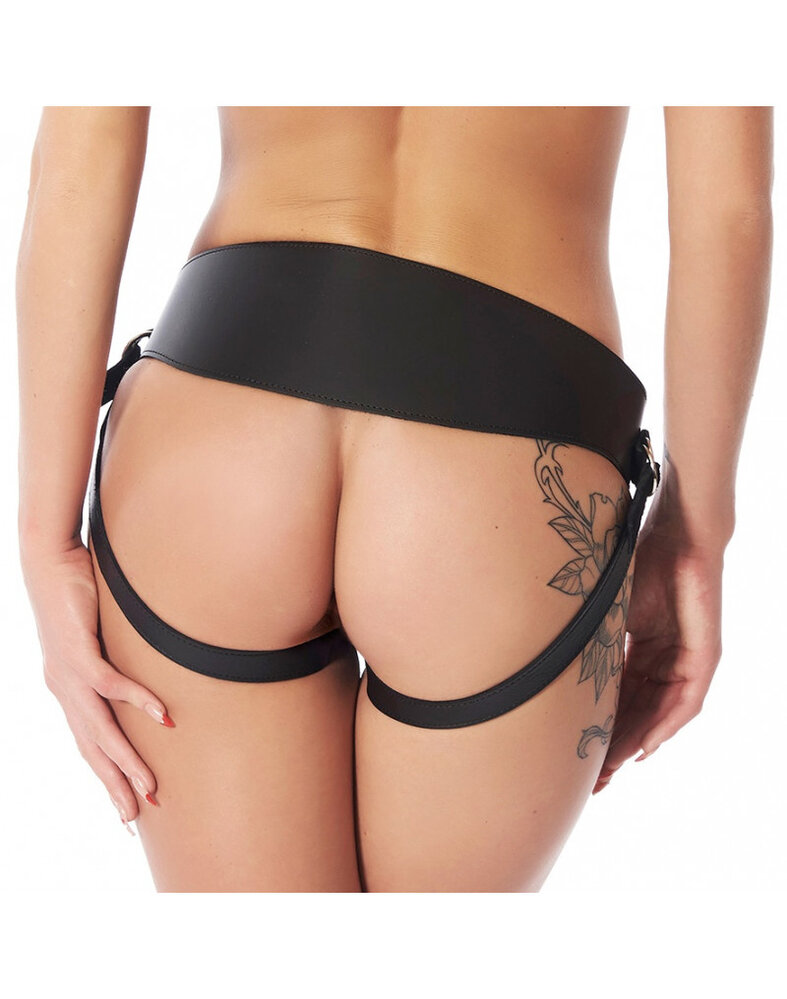 Rimba Bondage Play Harnais à sangle Rimba – Cuir véritable, réglable, sans gode